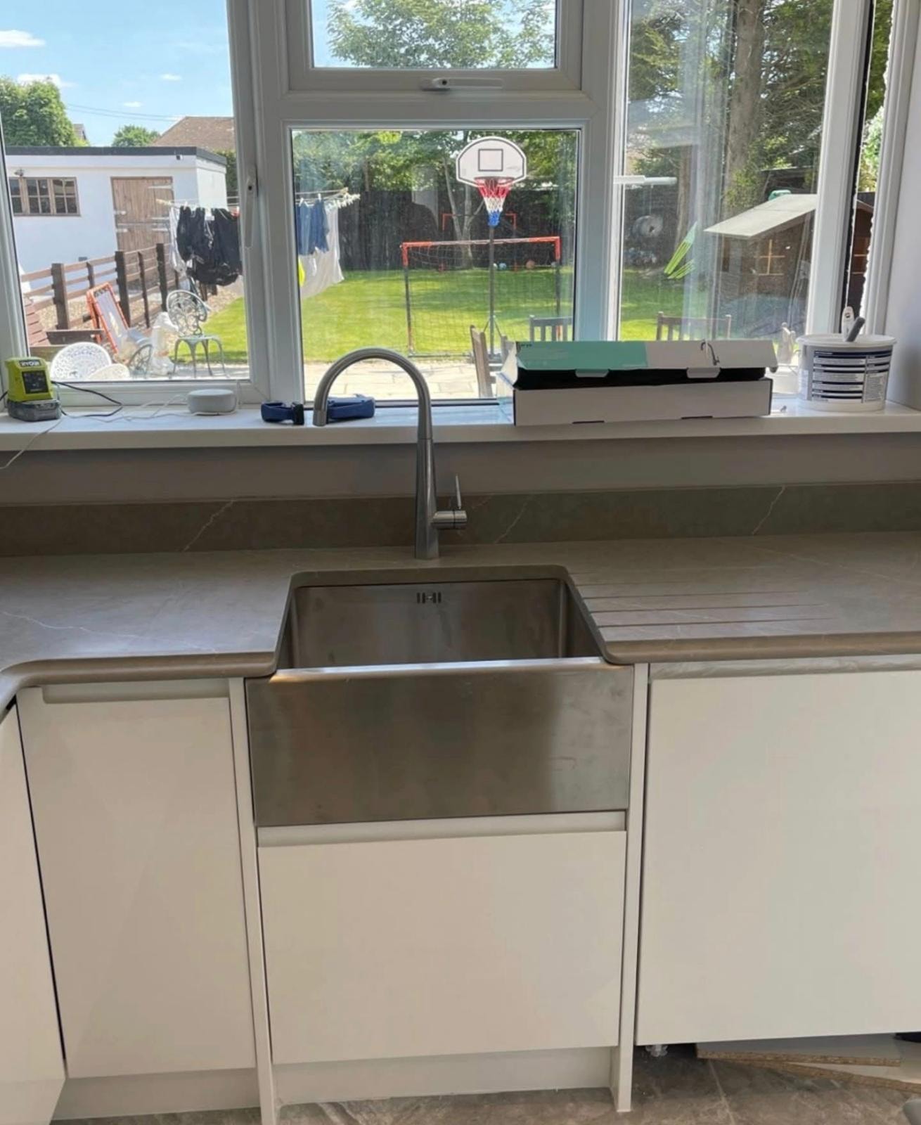 Dark granite kitchen worktop